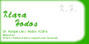 klara hodos business card