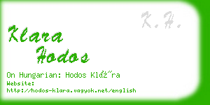 klara hodos business card